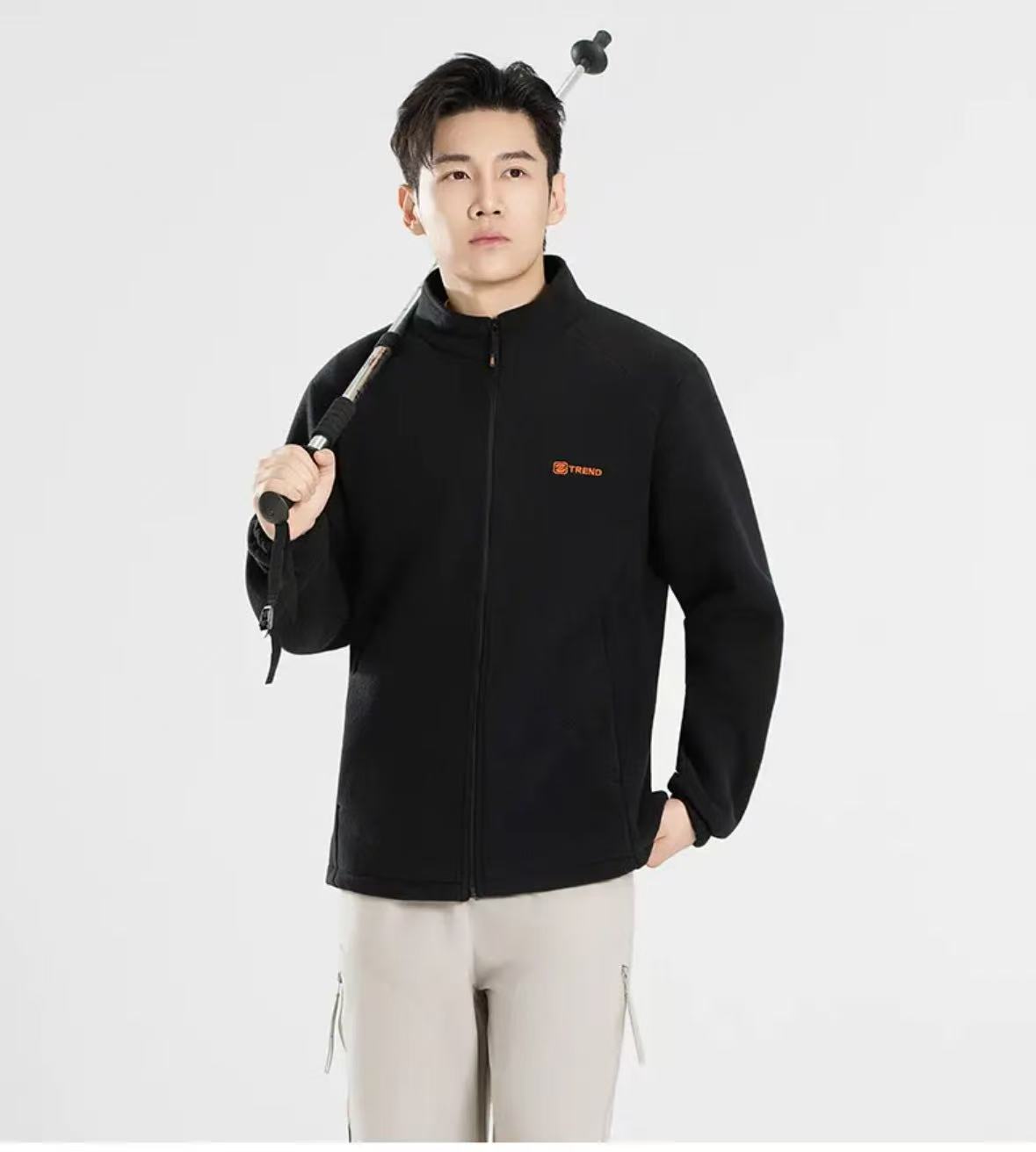 秋冬男款立领保暖加厚开衫运动外套户外休闲上衣