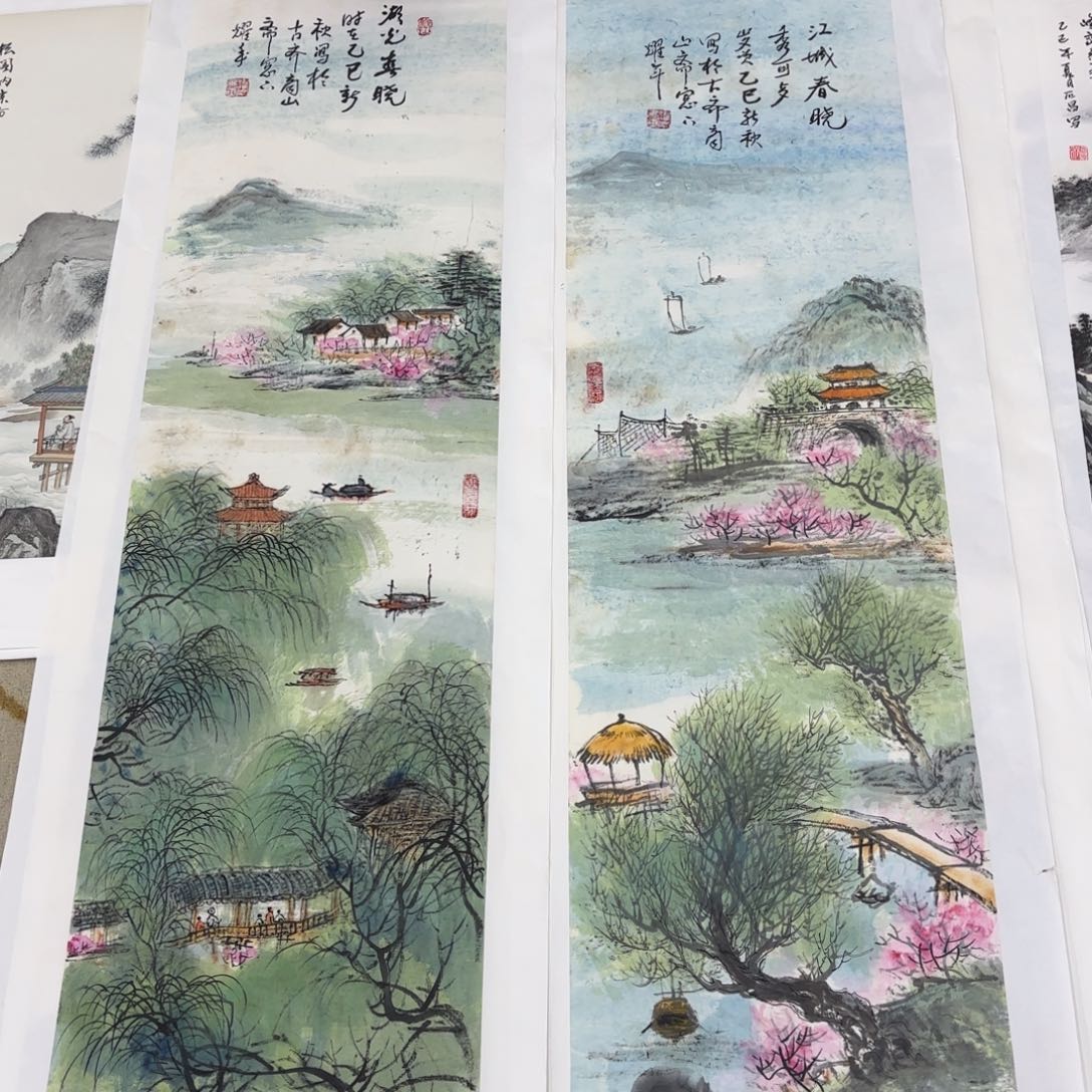 西***雪国画战耀年四尺对开李欣主播