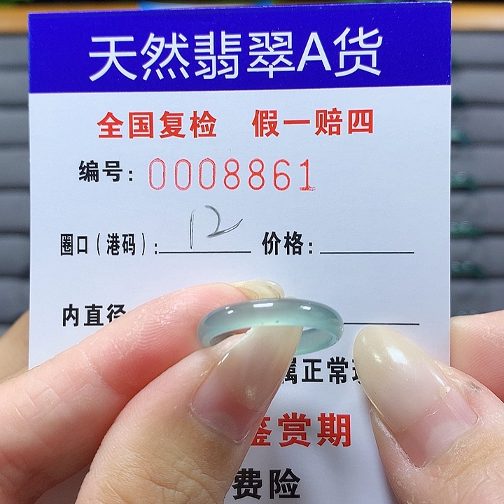 翡翠未镶嵌戒圈8861