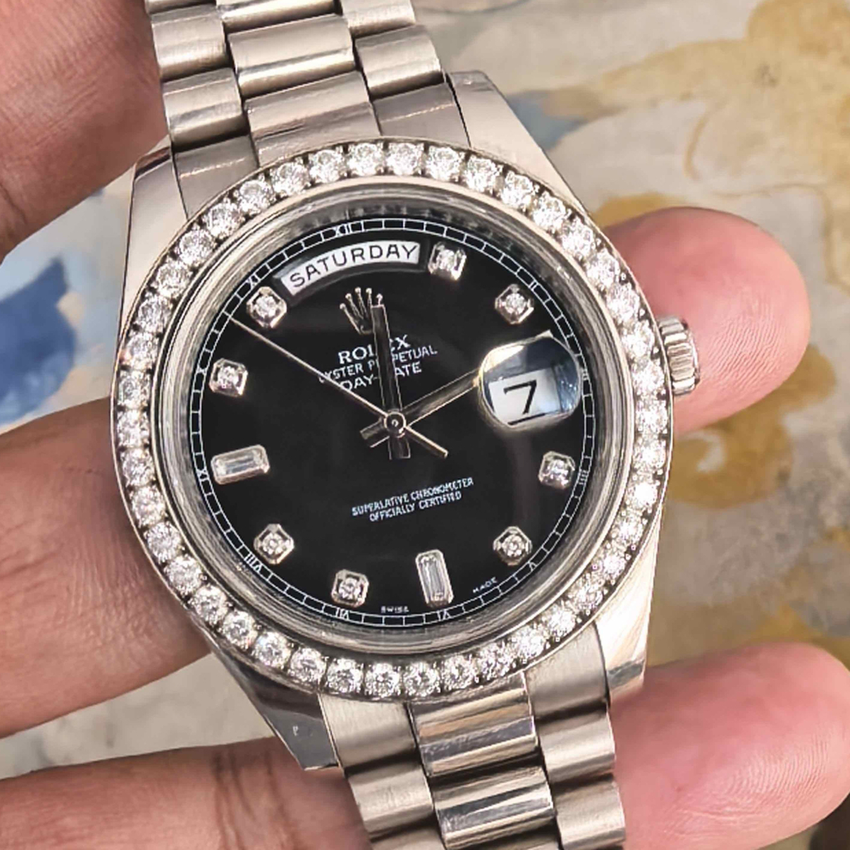 99新 Rolex/劳力士 劳力士日志218349单表乱码41毫米原镶钻