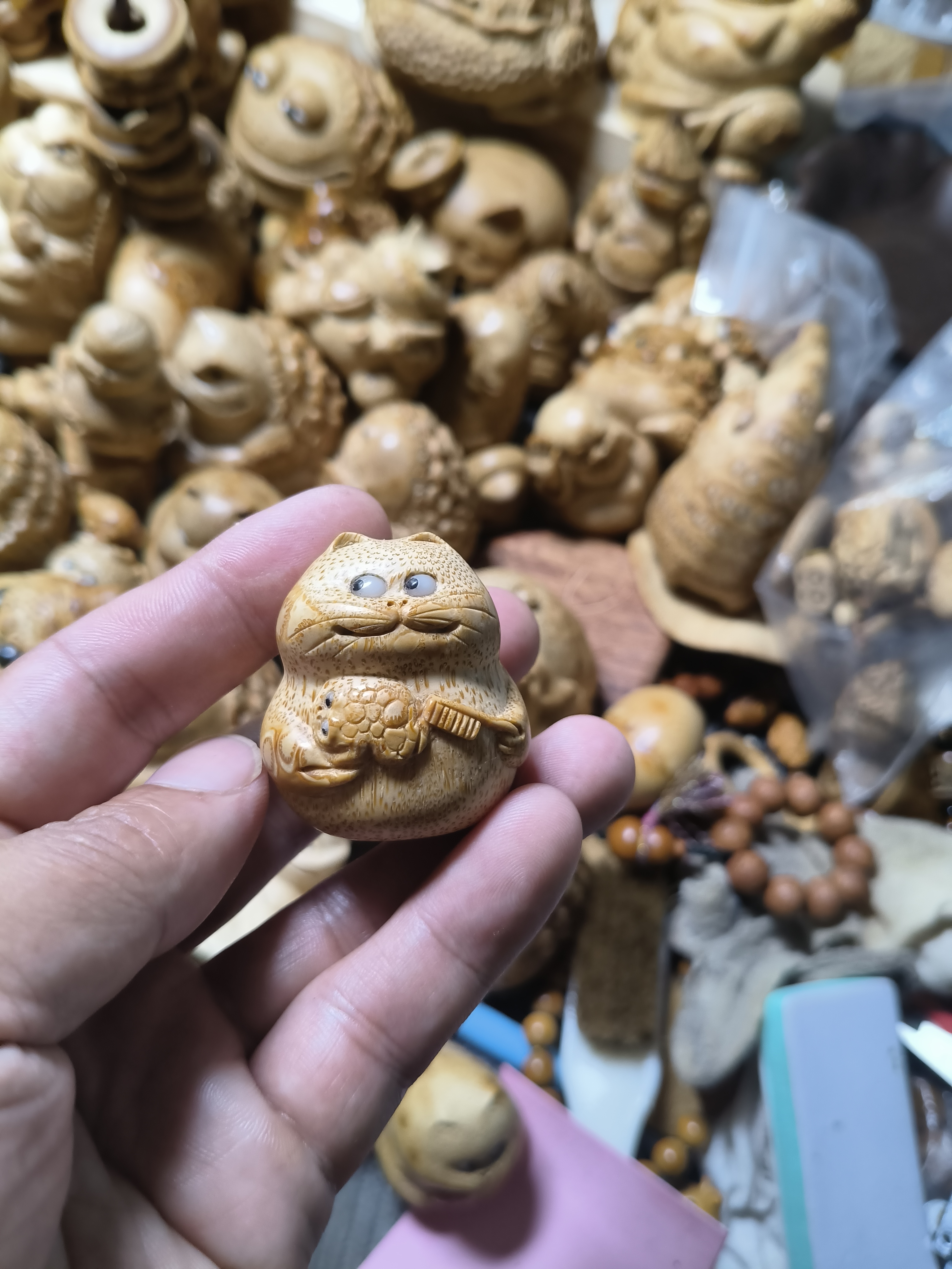 竹根雕金蟾手把件直播间一物一图精品