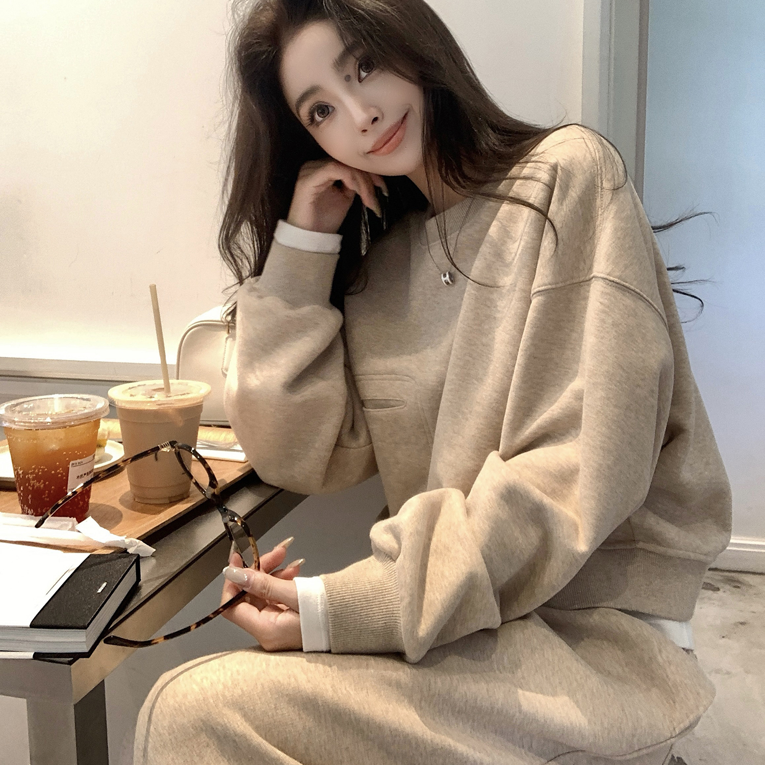 “周末fit常服”韩女私服风格！设计感大口袋懒人-时尚套装！