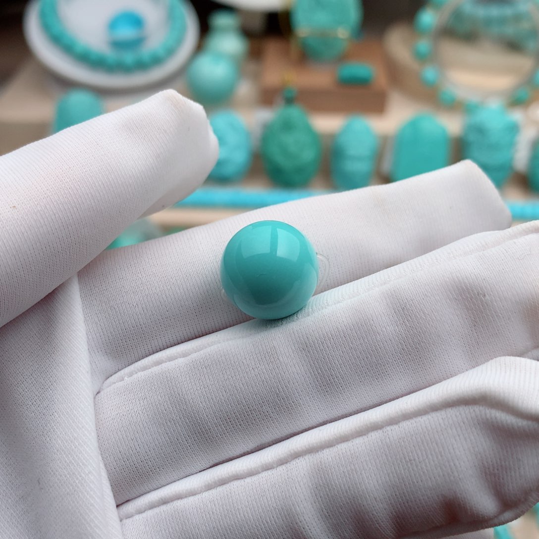 绿松石珠宝奇石未镶嵌13mm