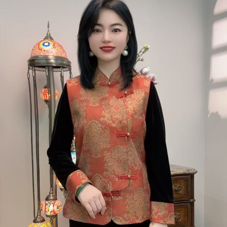新中式国风盘扣两件套（马甲+小衫）