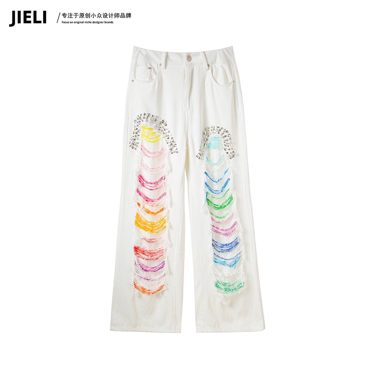 JIE LI/街力原创小众设计师定制款直筒休闲裤女W1052