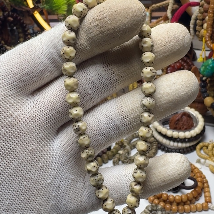 手串星月菩提2号车尺寸7石玉圆珠无相手持