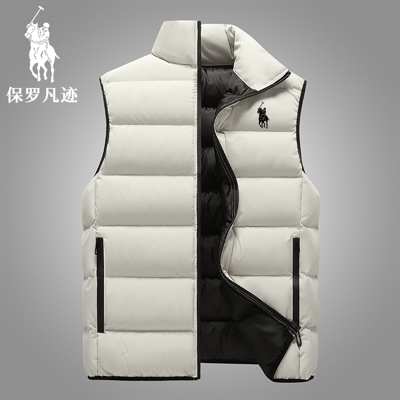 保罗凡迹秋冬季新款运动加厚棉马甲休闲时尚棉背心立领蓬松坎肩