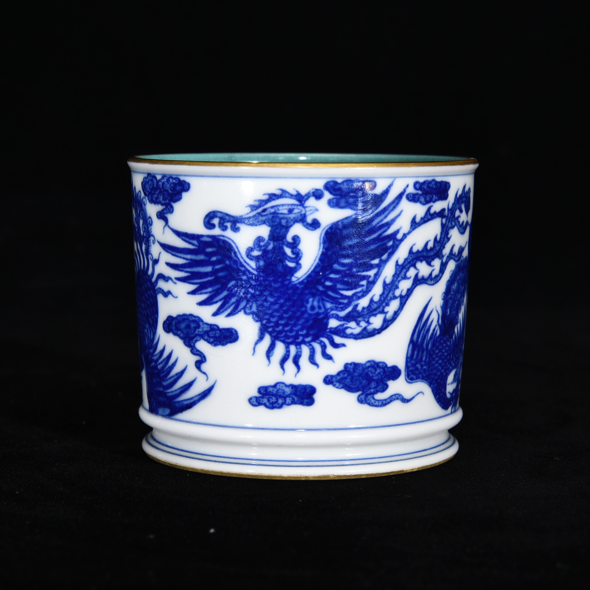 青花五凤纹直筒容天杯120cc