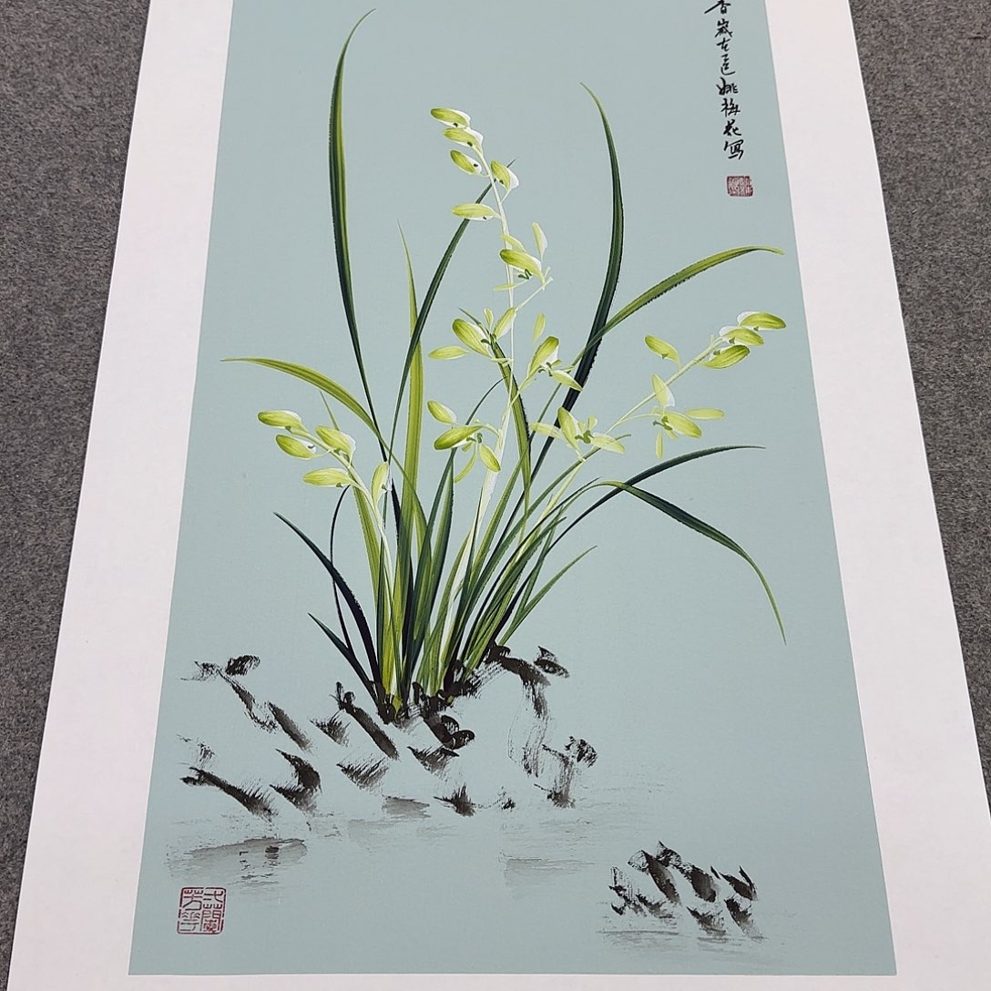 国画国画立体兰花作品