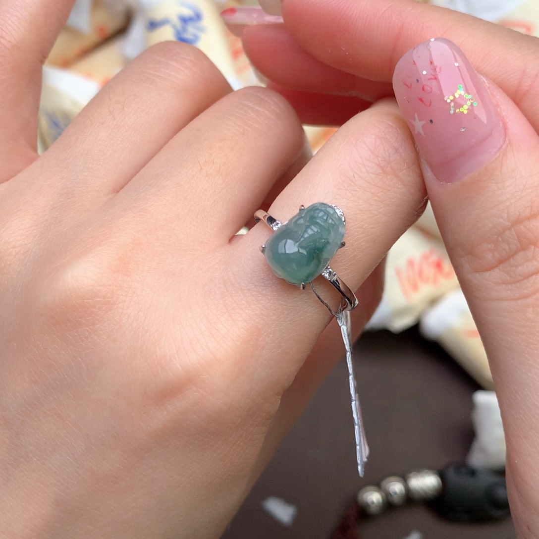 【闪购商品】翡翠戒指银S925镶嵌一
