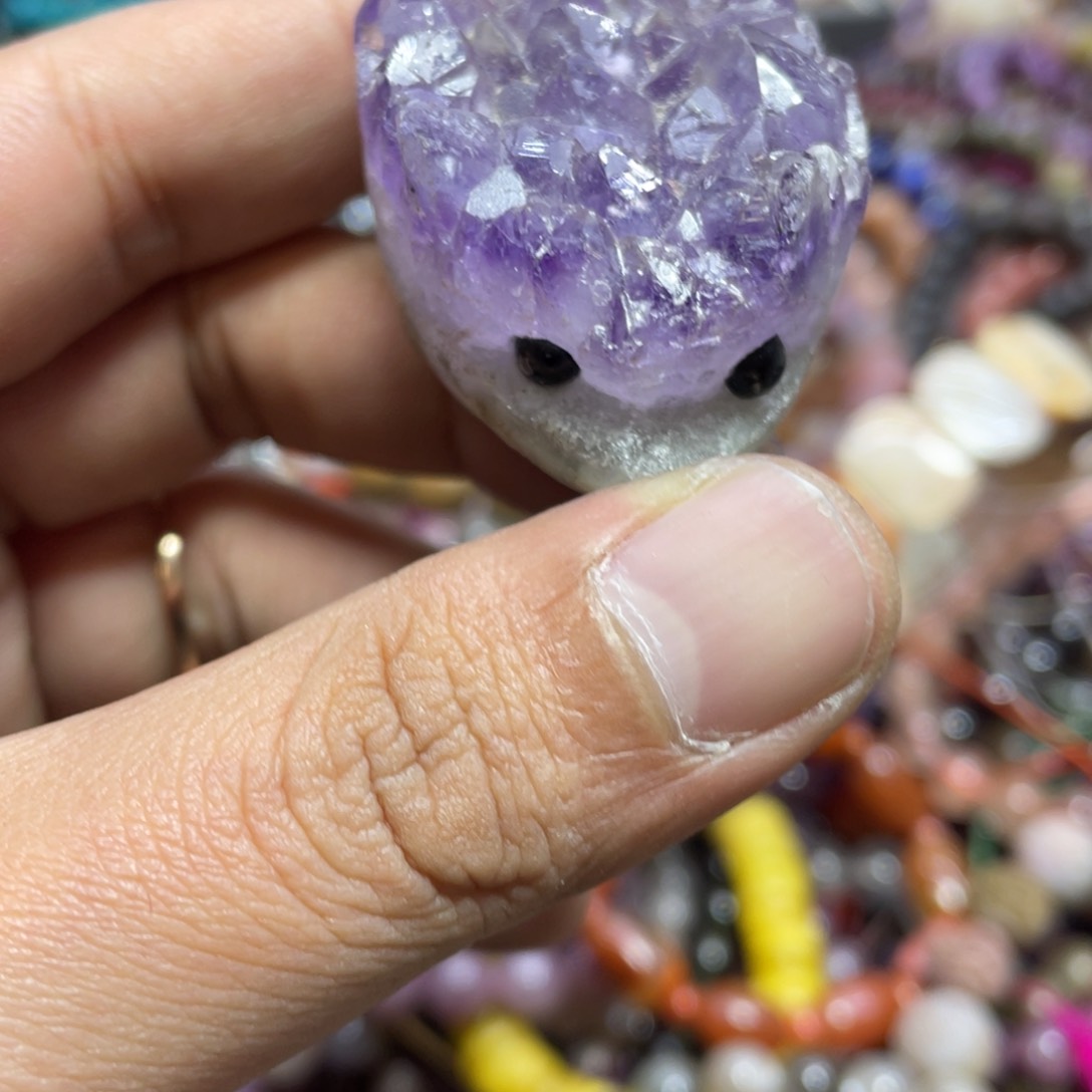 紫晶颈饰银S800镀金镶嵌