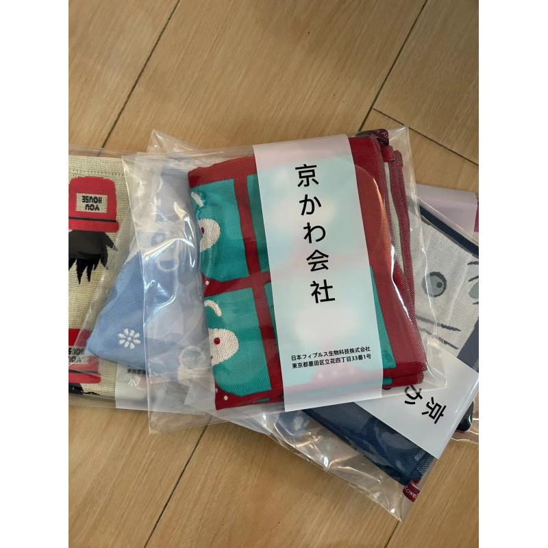 【京かわ会社】 柔软婴幼童巾小方巾不掉毛 颜色随机兔猫