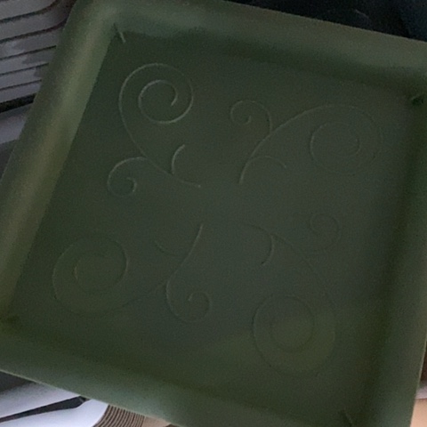 树脂方3果绿托盘6个