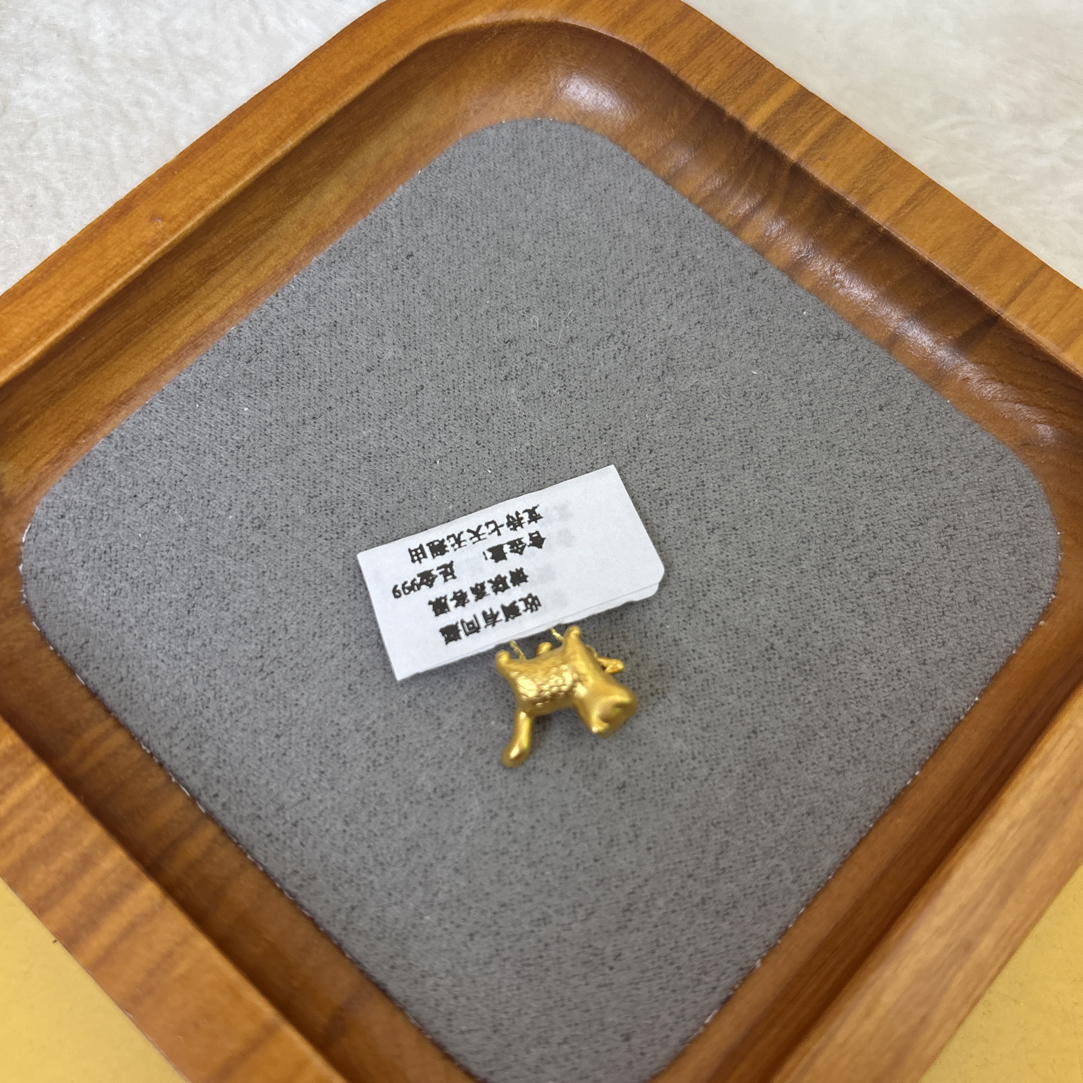 B01029傲娇猫转运珠足金999转运珠