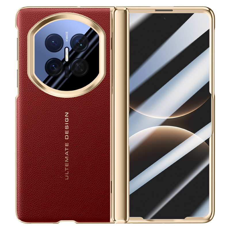 适用华为MateX7带膜真皮镜头支架防摔高档磁吸手机壳典藏折叠