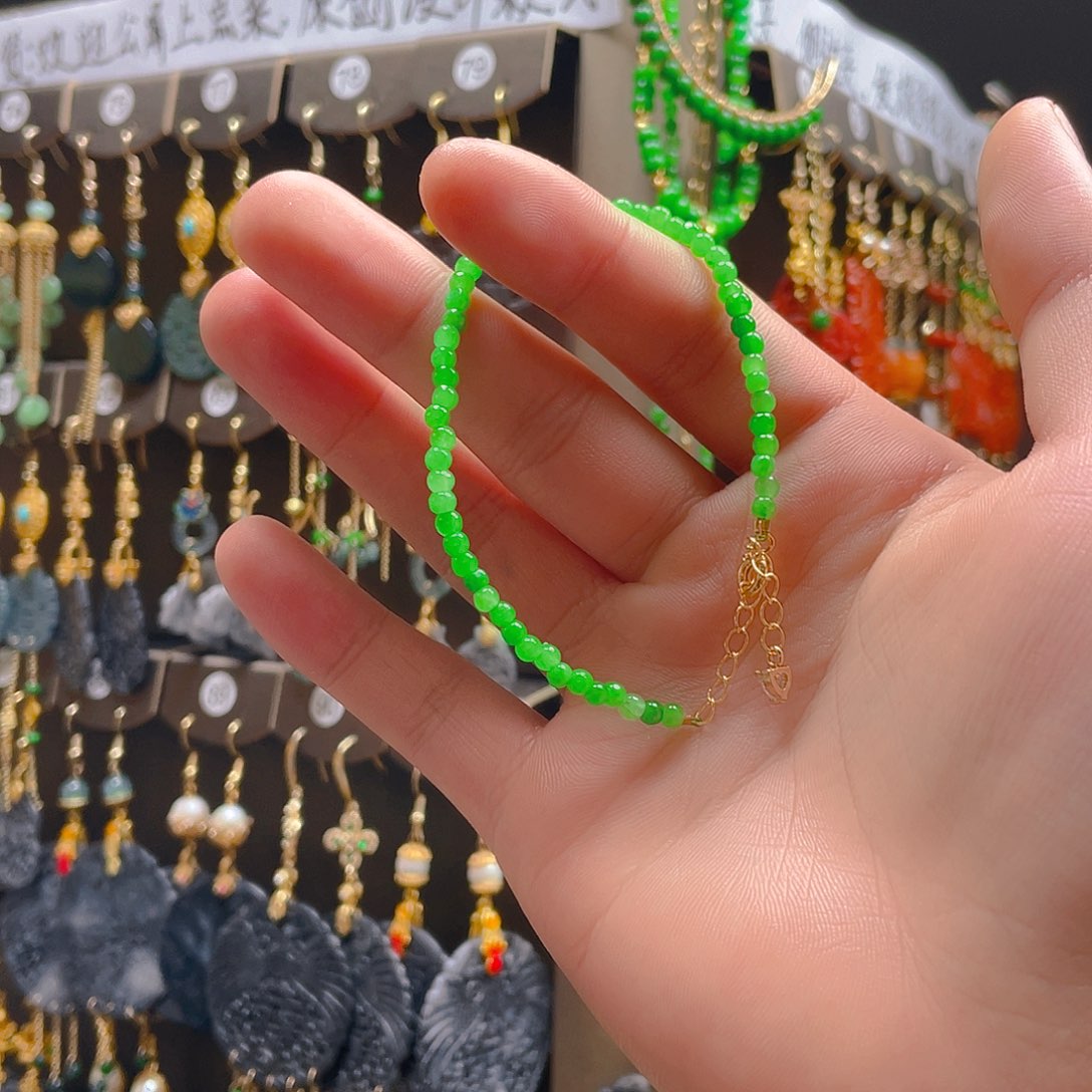 翡翠耳饰合金翡翠