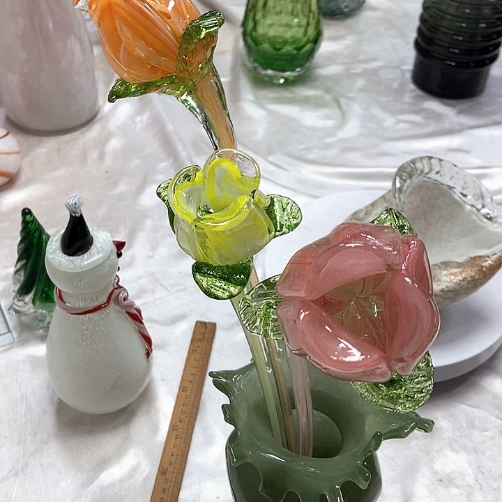 琉璃高度40-45厘米琉璃玫瑰花