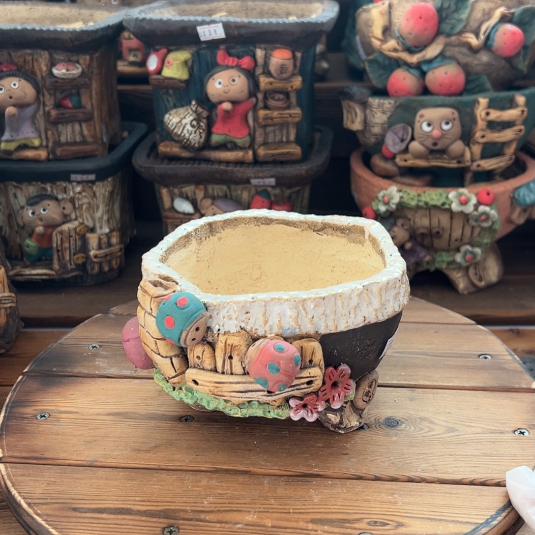 红陶嘻哈多肉花盆