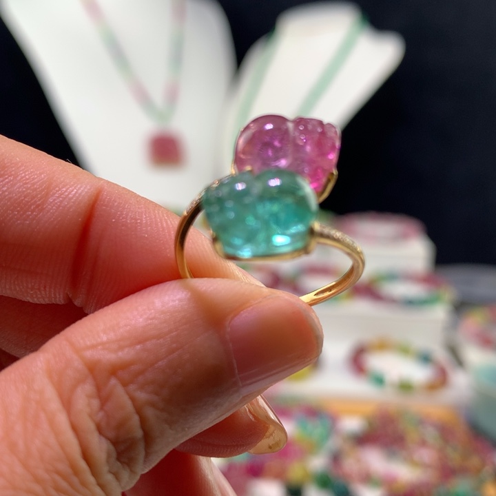 双色碧玺手链未镶嵌