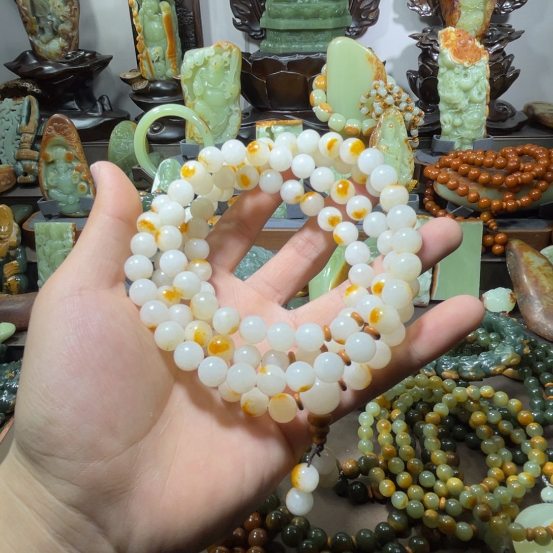 透闪石质玉108 卡10未镶嵌用****0