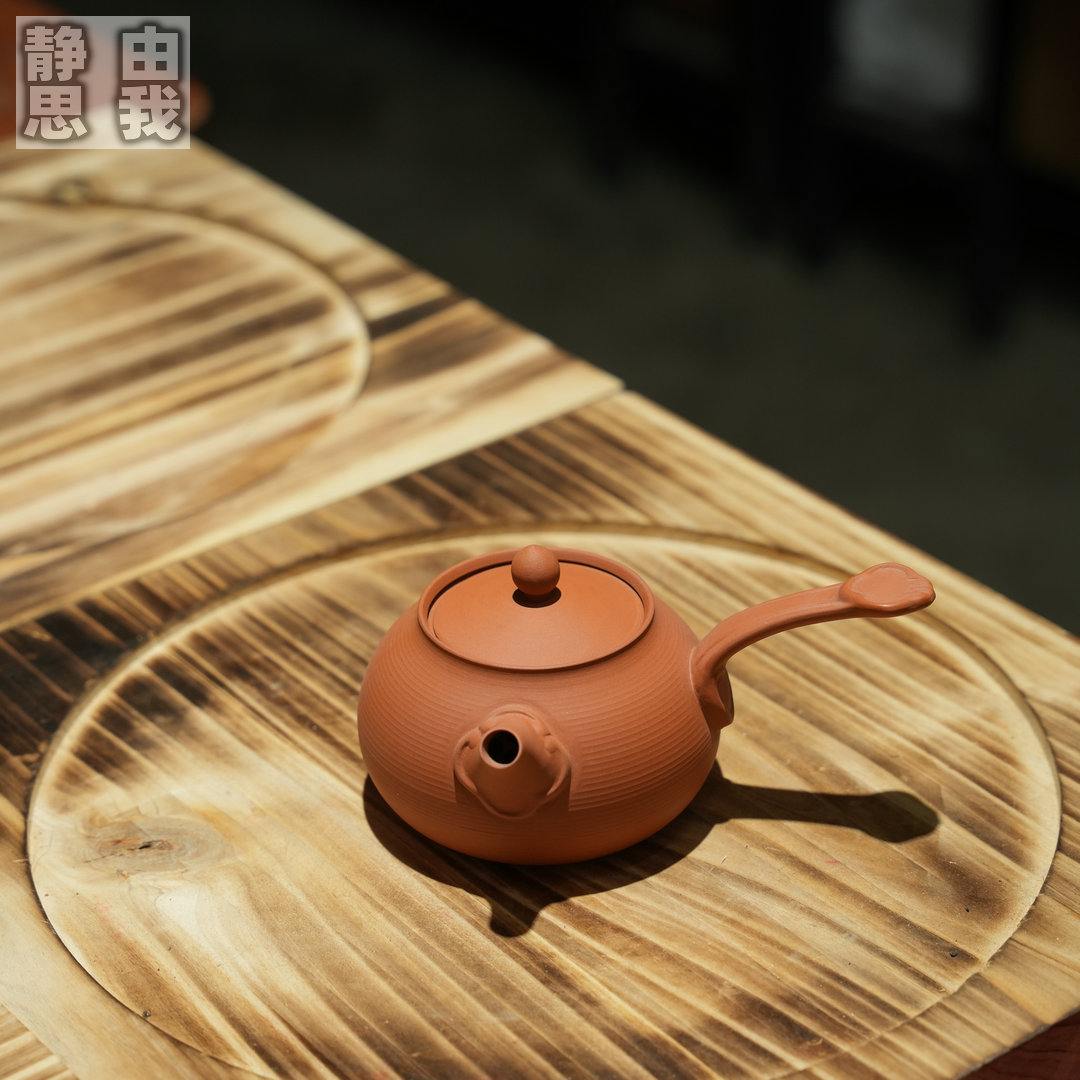 原矿急须朱泥侧把功夫茶壶 【半手工】 卡盖红泥小容量陶瓷泡茶壶