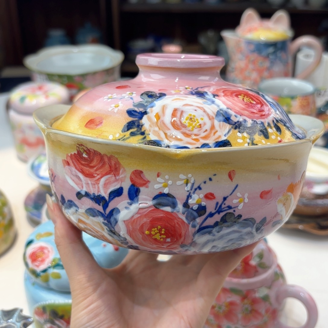 景德镇手绘高温釉下彩陶瓷茶具