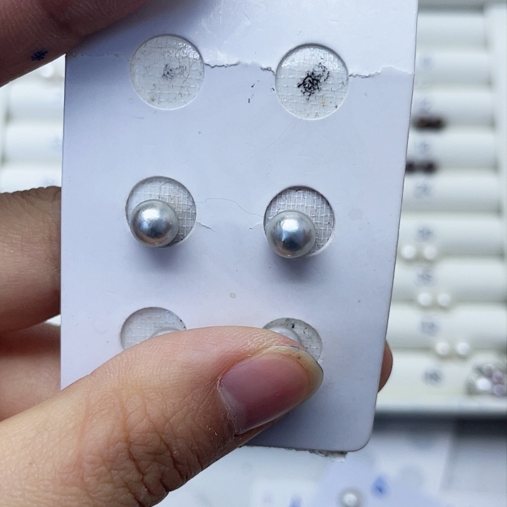 淡水珍珠耳饰银S925镶嵌莹****7