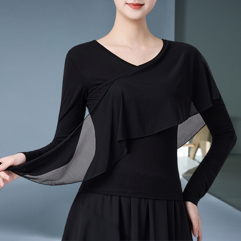 长袖T 新款飘逸上衣纯色百搭修身显瘦