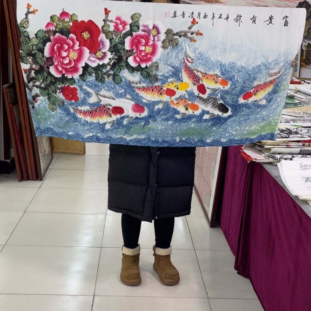 国画纯手绘的山水花鸟
