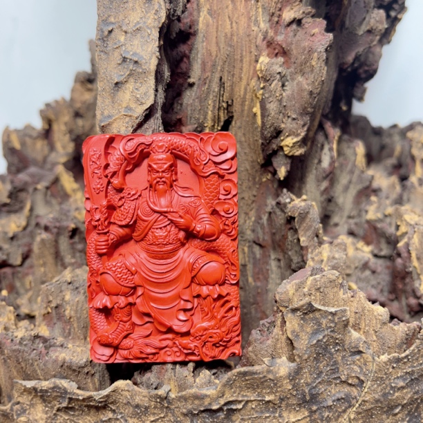 含辰砂工艺品关公红砂工艺品关羽武财神本命年挂件