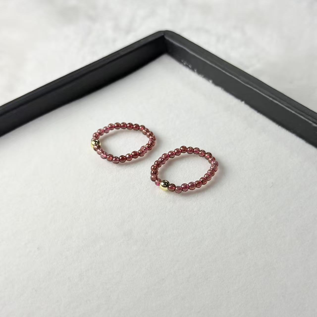 【睿泽赏宝】石榴石小米珠戒圈 多样性发一/有瑕 2mm KL0200219