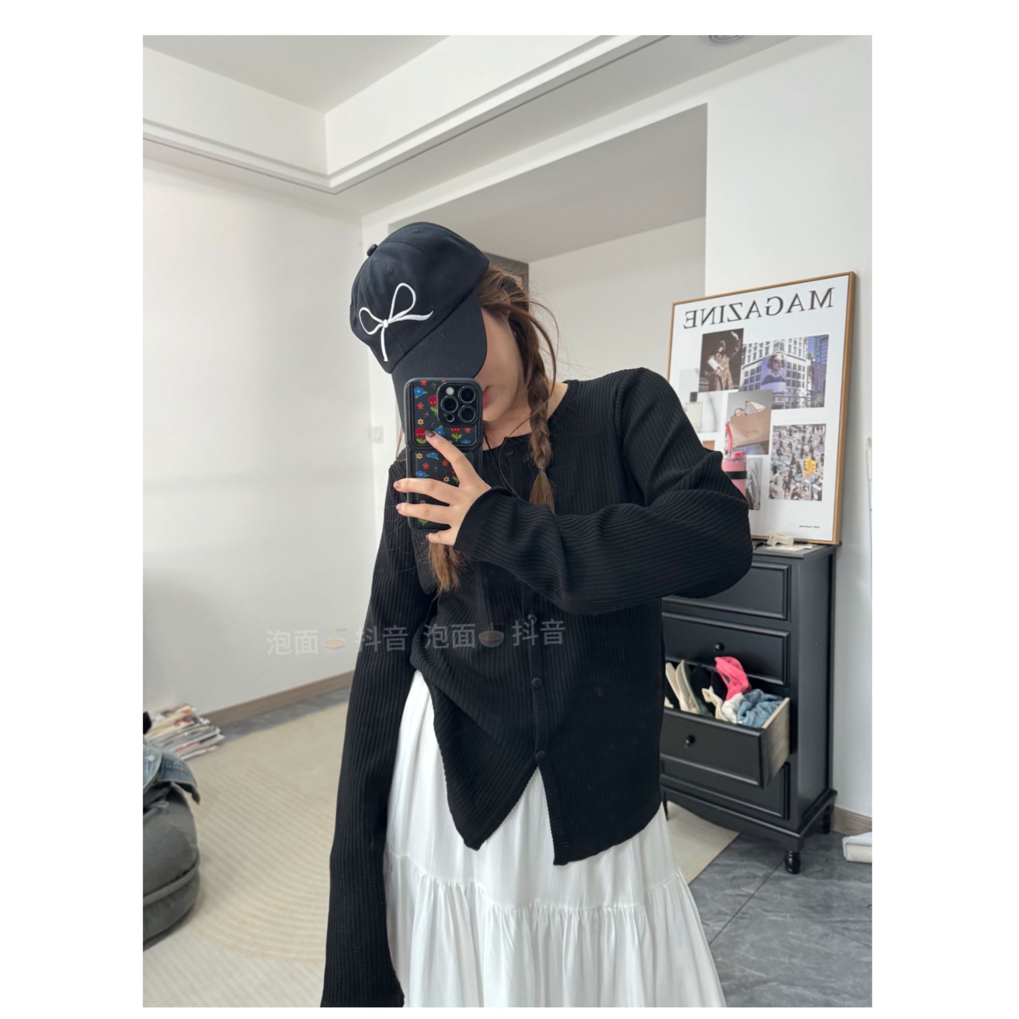 【PAOMIAN】针织上衣显瘦百搭韩版长袖时尚小众秋设计感气质胖mm