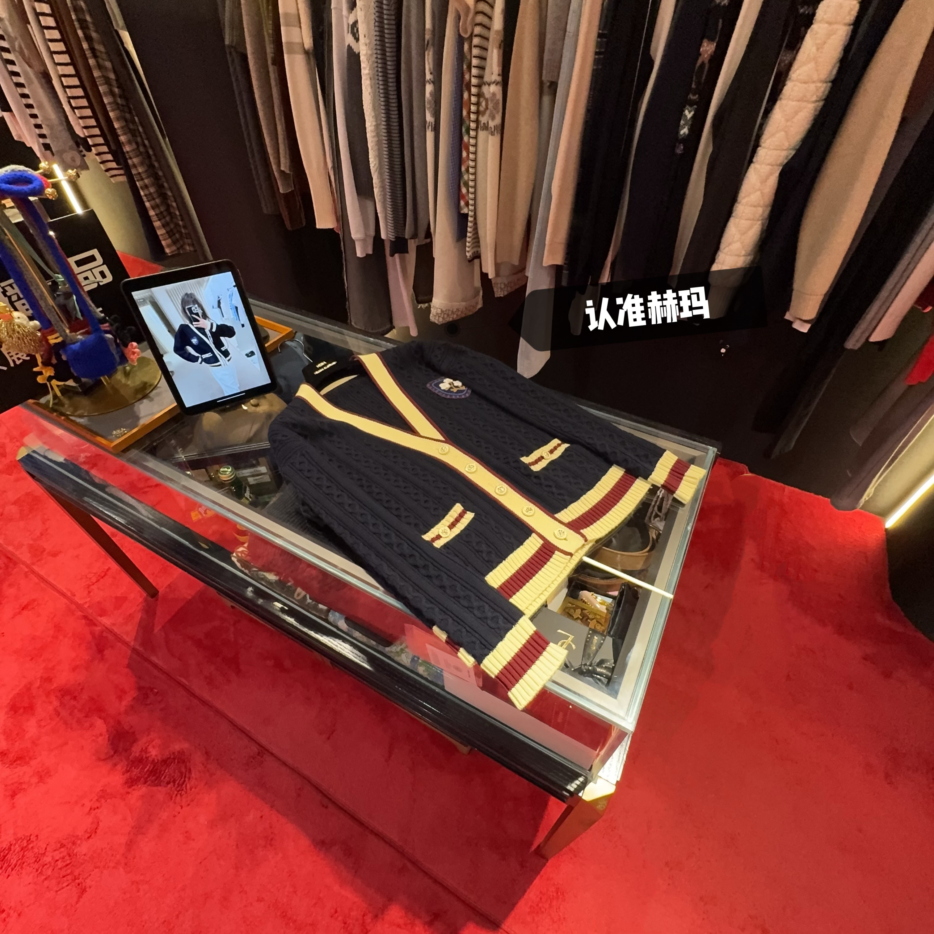 认准赫玛 26C 【GD同款】早春度假徽章V领针织开衫#1888上新