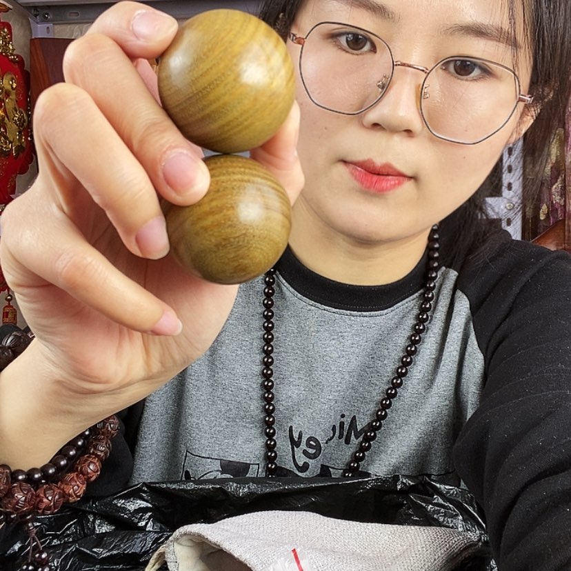 【闪购商品】东非黑黄檀（紫光檀）绿檀4.0手球