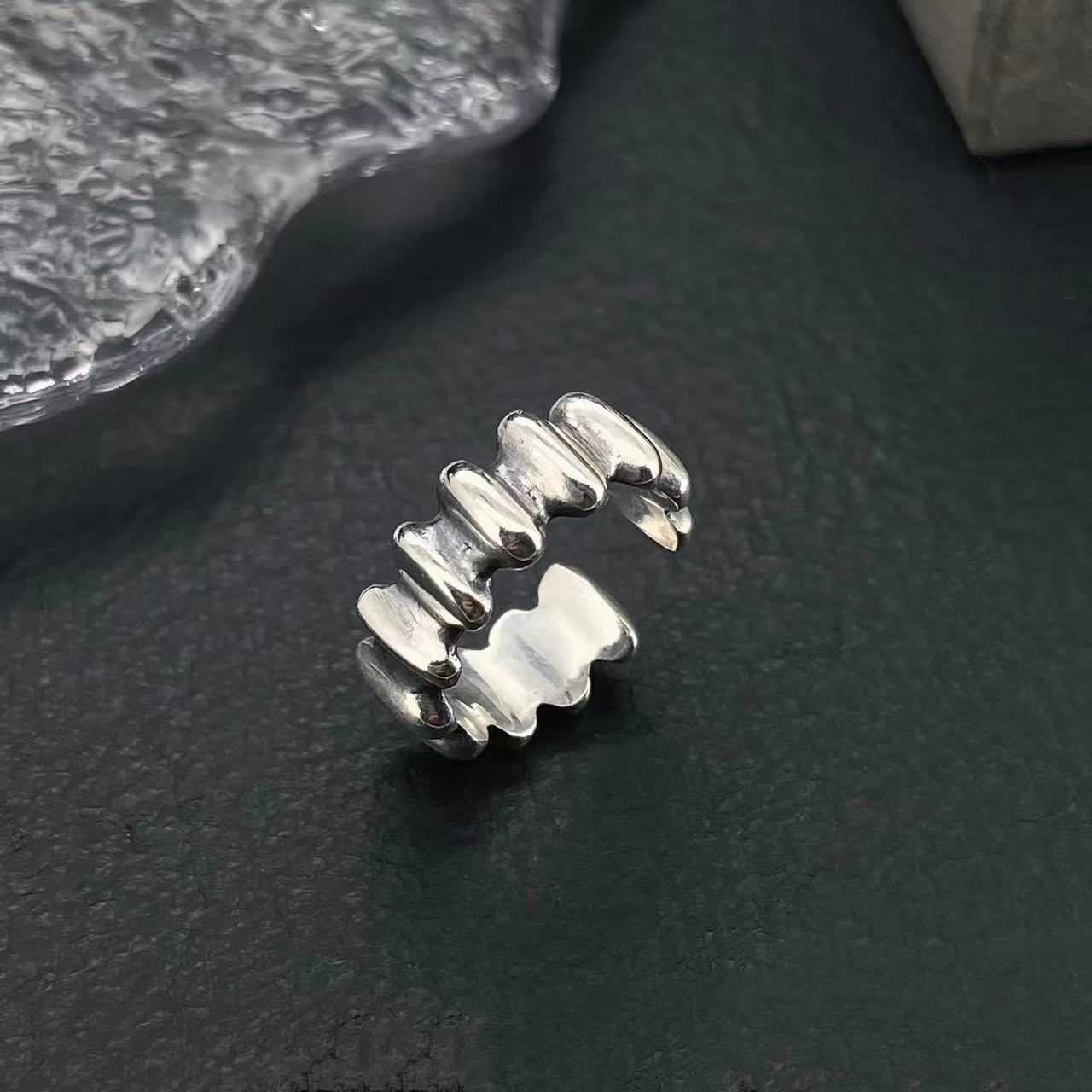 925银耳饰 A245小众极简波浪ins风单只银耳骨夹冷淡风