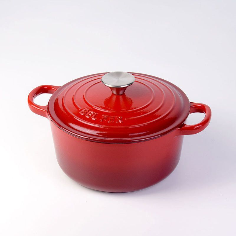 珐琅铸铁锅汤锅炖锅家用炖煮锅红色搪瓷锅煲汤锅无涂层加厚锅外