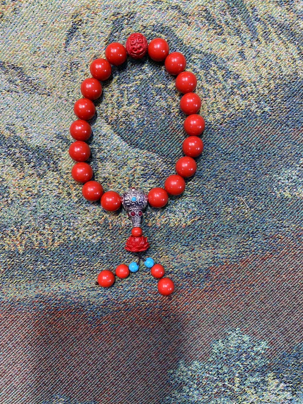 天然辰砂瑞哥专属新莲花辰砂手串