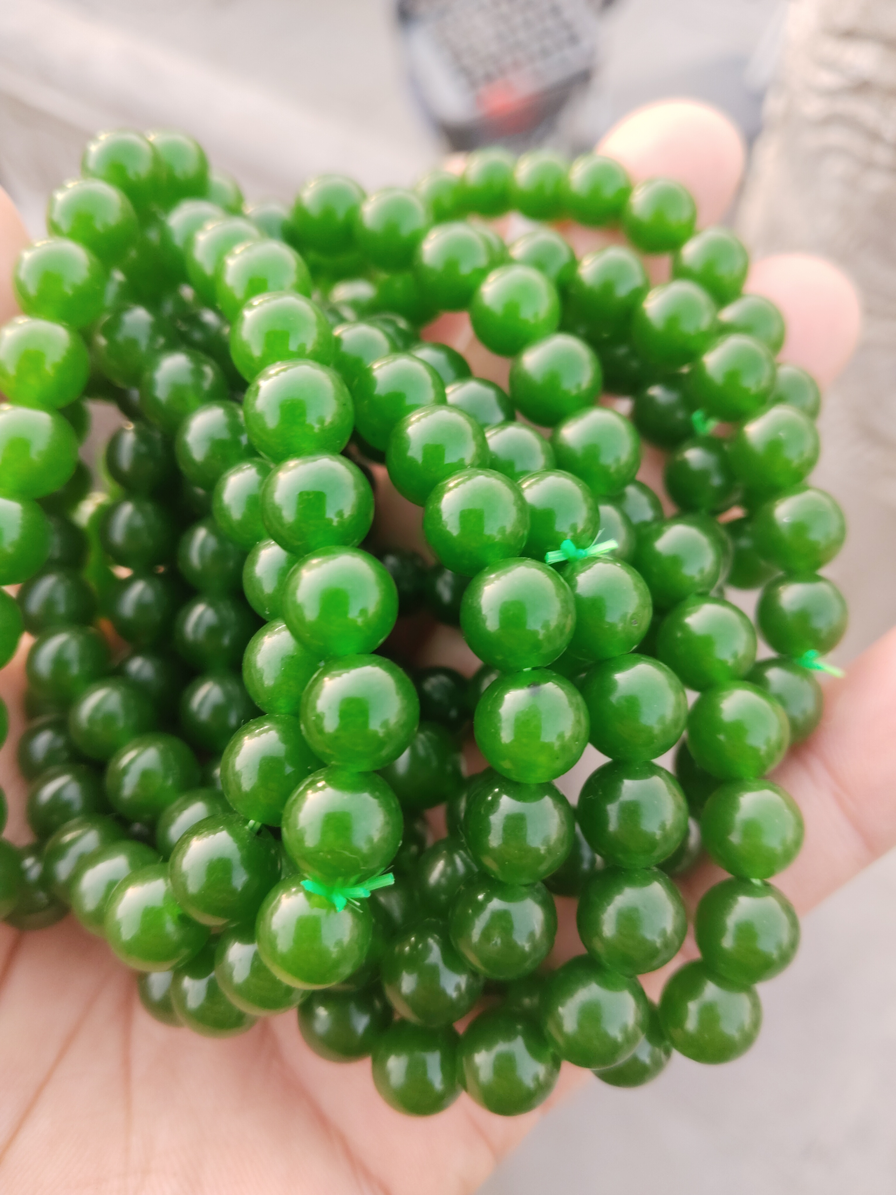 高品质卡8手串 辣绿色