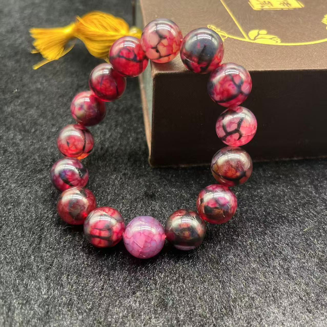 【百世璀璨 尽耀光芒】黑离母龙脉石手链KC288