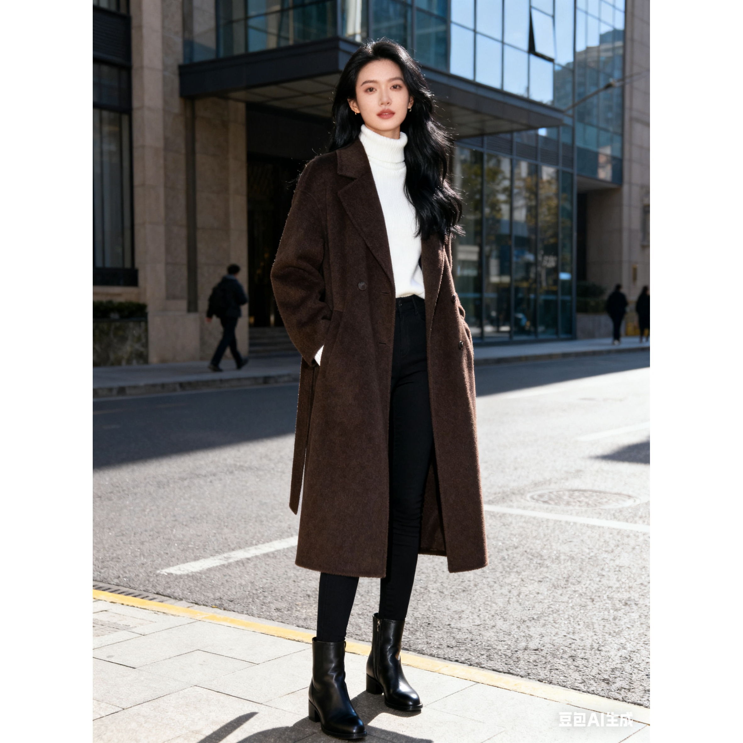 【A601-A700】双面尼秋冬女长款毛呢常规款加厚外套女装[非主图]-A