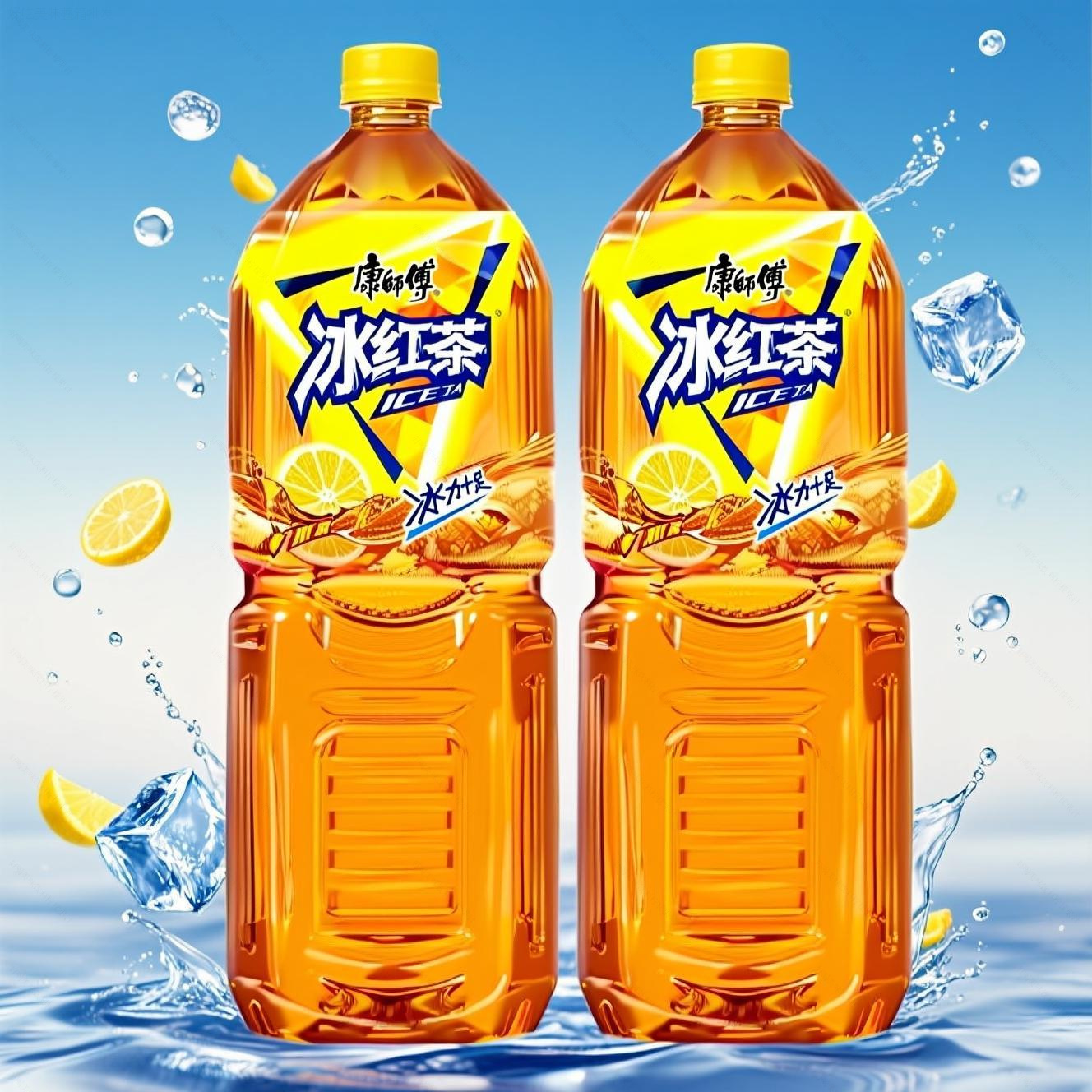 康师傅冰红茶1L*2瓶/2000ml整箱柠檬味风味茶饮料夏季清爽解渴