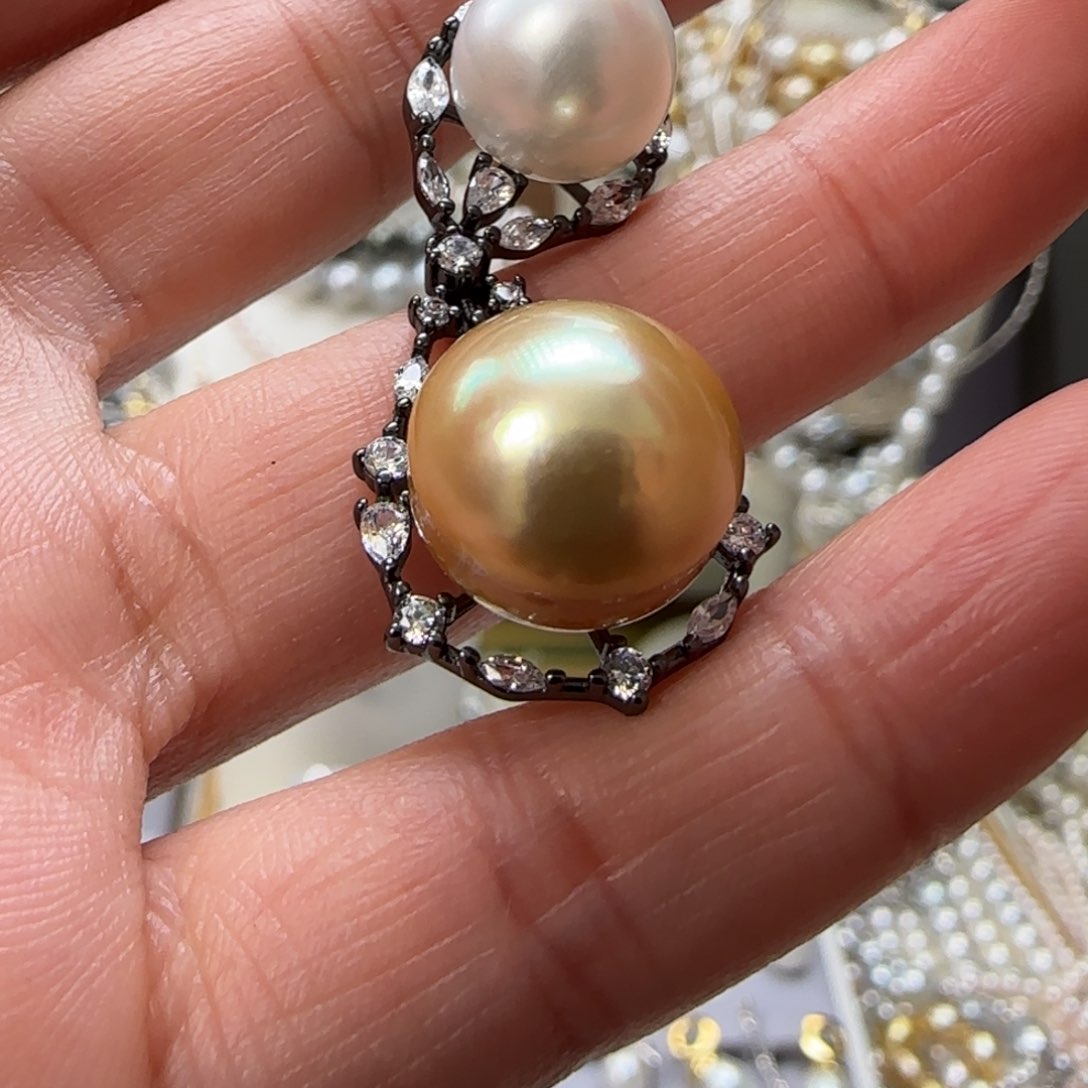 海水珍珠颈饰银S925镶嵌