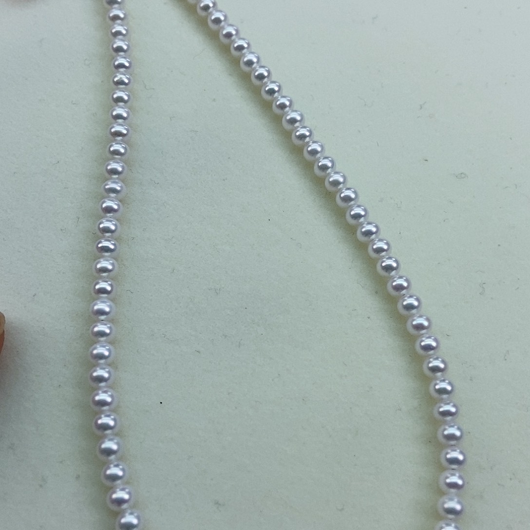 淡水珍珠3.5冷白小灯泡几乎无暇银S925镶嵌