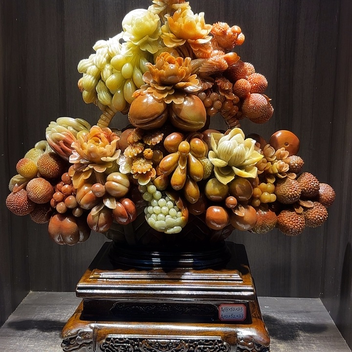 夕***红寿山石寿山石雕刻工艺品