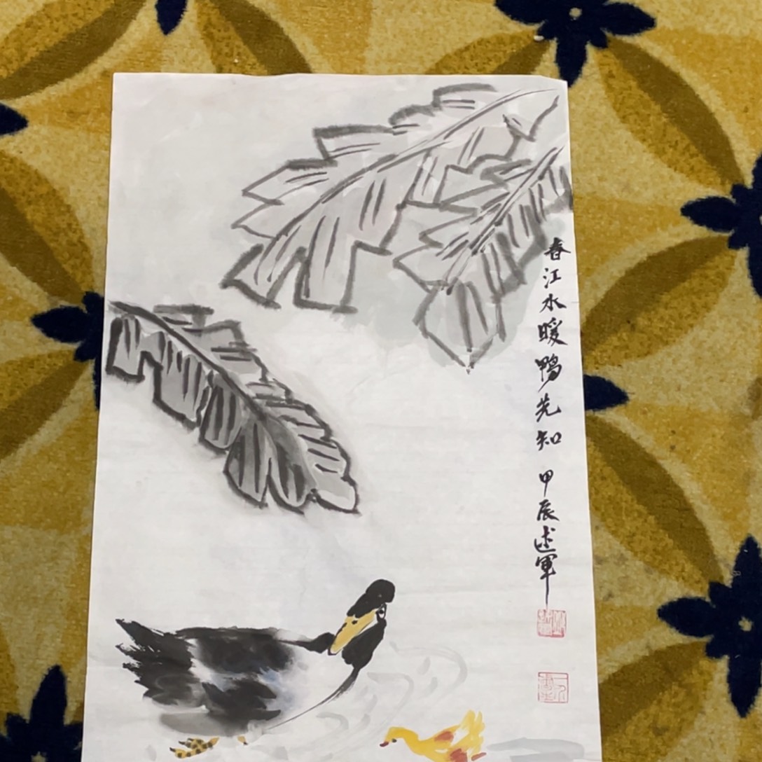 国画述军老师作品四尺四开花鸟555555