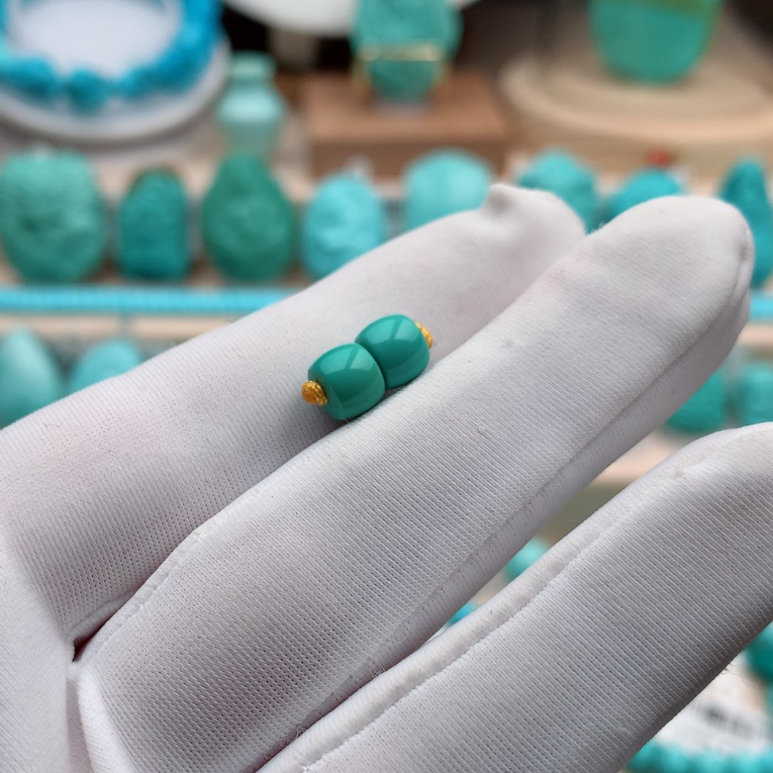 绿松石珠宝奇石未镶嵌6.3mm