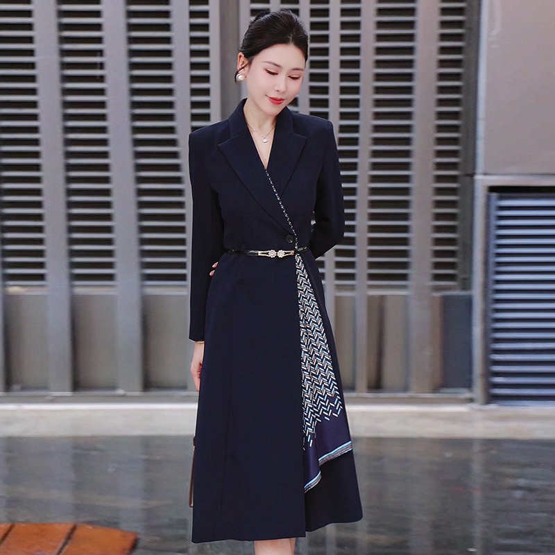 端庄优雅春季新款时尚高级感气质优雅通勤西装连衣裙正式场合女装