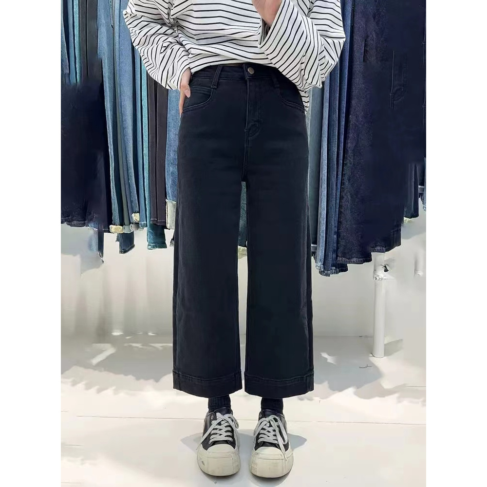 738牛仔裤女冬新款直筒裤时尚休闲显瘦高腰直筒裤