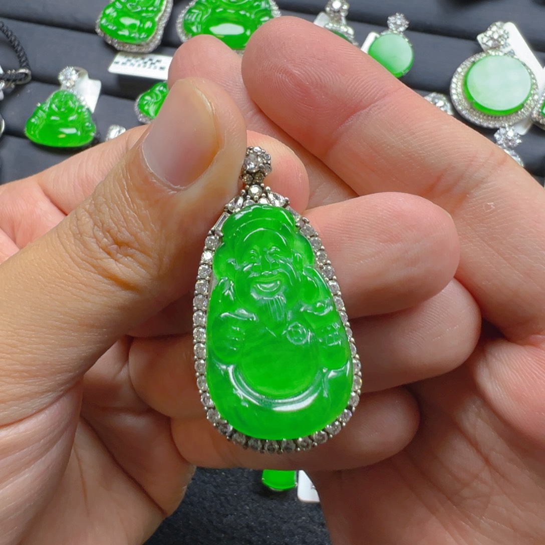 翡翠银S925镶嵌颈饰