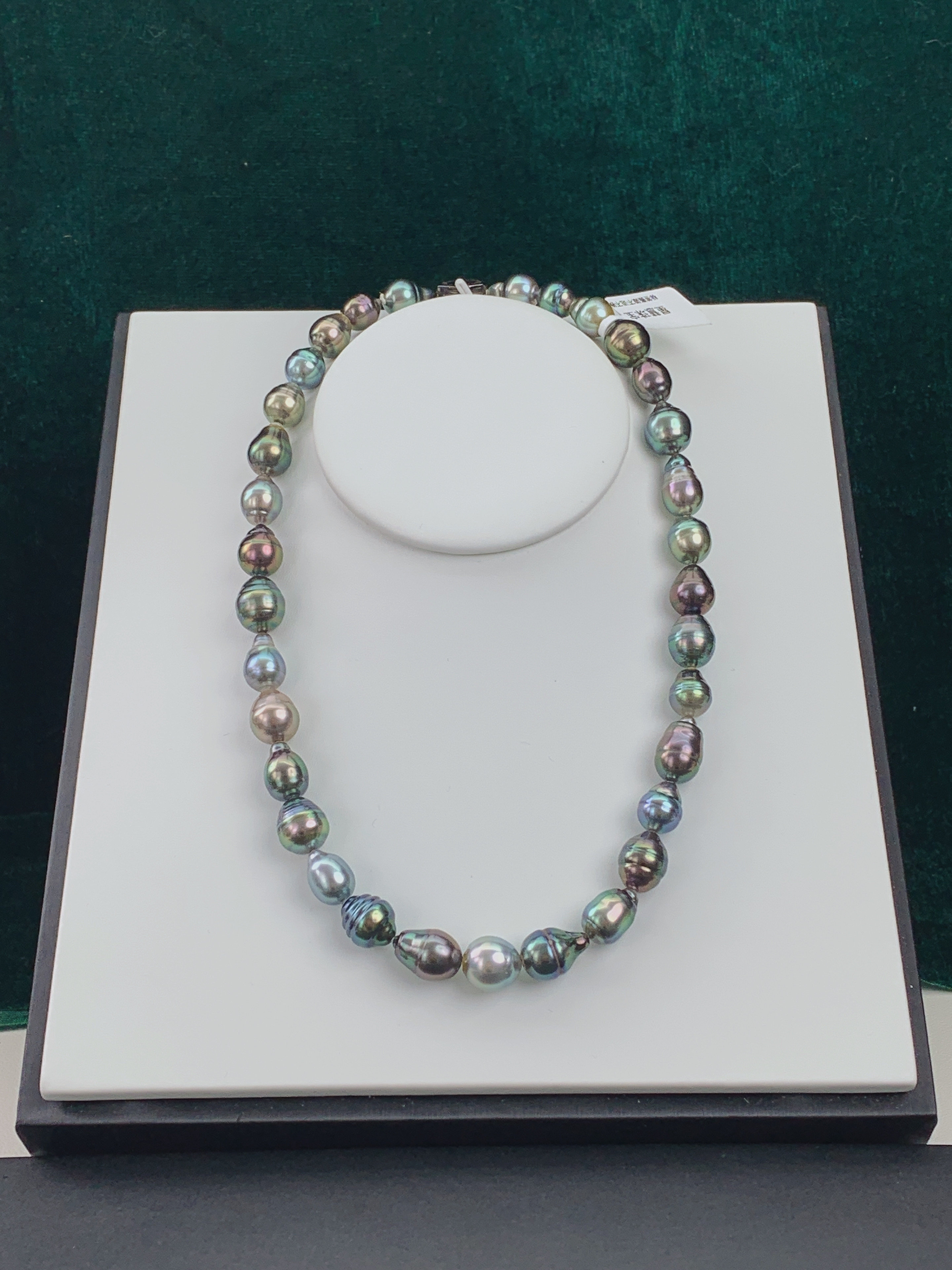 大溪地水滴螺纹辣色不规则个性海水珍珠项链